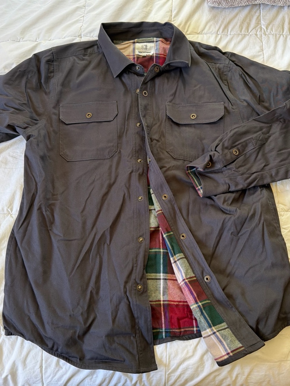 Men's Black Plaid-Lined Utility Jacket